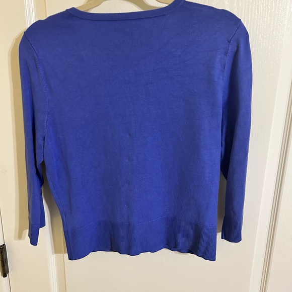 White House Black Market Purple Button Down Sweater - Picture 2 of 4